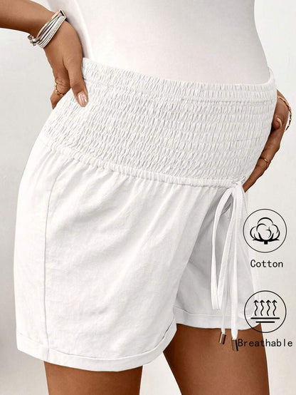 Women's Cotton Linen Casual Beach Shorts with Drawstring Waist and Pockets, Loose Fit Army Green Summer Track Shorts for Country Concerts