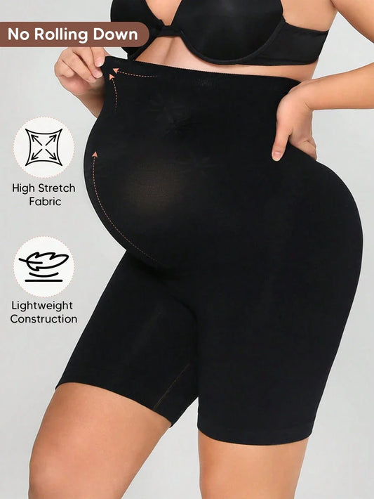 Maternity Biker Shorts - Plus Size Seamless High Waist Thigh Chafing Protection