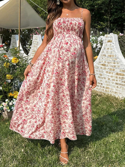 Women's Casual Ditsy Floral Maternity Strap Dress