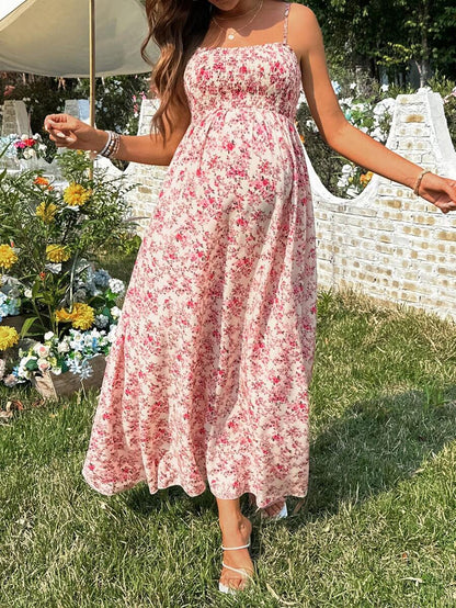 Women's Casual Ditsy Floral Maternity Strap Dress