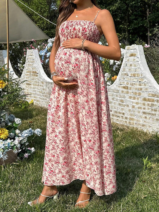 Women's Casual Ditsy Floral Maternity Strap Dress