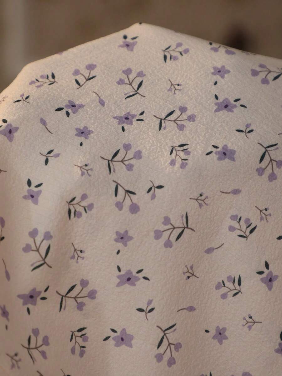 Floral Ruffle Trim Camisole Nightgown Women Bow Decor Sleepwear Pajama Dress