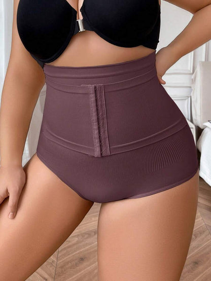 Plus Size Seamless High Waist Front Closure Shaping Panties - Flatten Abdomen Lift Buttocks Slimming