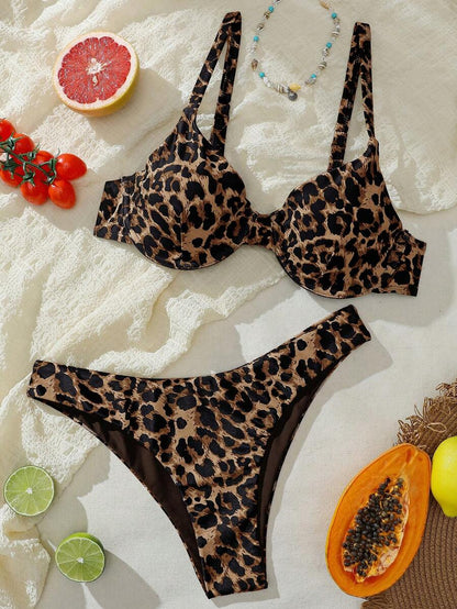 Bellisia Summer Beach Zebra Striped Underwire Bikini Set