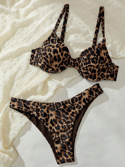 Bellisia Summer Beach Zebra Striped Underwire Bikini Set