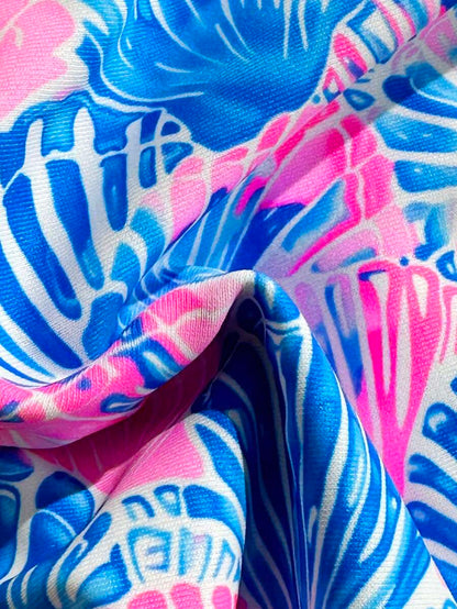 Swim Vcay Swim Mod Summer 2pcs Halter Random Floral Print & High Cut Bottoms Bikini Set, Beach Vacation