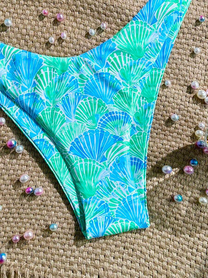 Swim Vcay Swim Mod Summer 2pcs Halter Random Floral Print & High Cut Bottoms Bikini Set, Beach Vacation