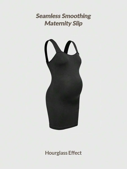 Adjustable Strap Maternity Body Shaper - Seamless Mid Thigh Shapewear