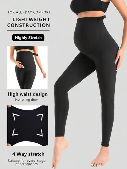 High Waist Maternity Leggings – Over Belly Active Running & Yoga Pants