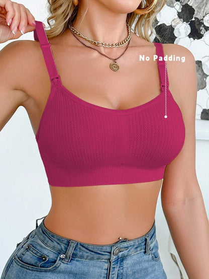 Maternity Seamless Nursing Bra Women Solid Ribbed Comfortable Breastfeeding Support Bra