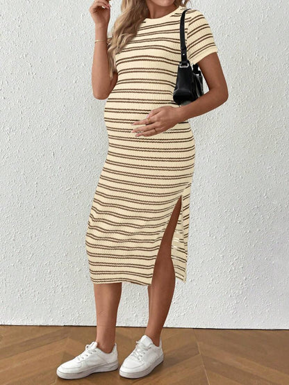 Elegant Blue V-Neck Wrap Bodycon Dress - High Stretch Knitted Long Sleeve Knee-Length Pencil Dress for Sophisticated Daily Wear