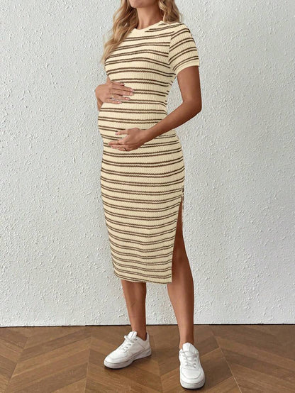 Elegant Blue V-Neck Wrap Bodycon Dress - High Stretch Knitted Long Sleeve Knee-Length Pencil Dress for Sophisticated Daily Wear