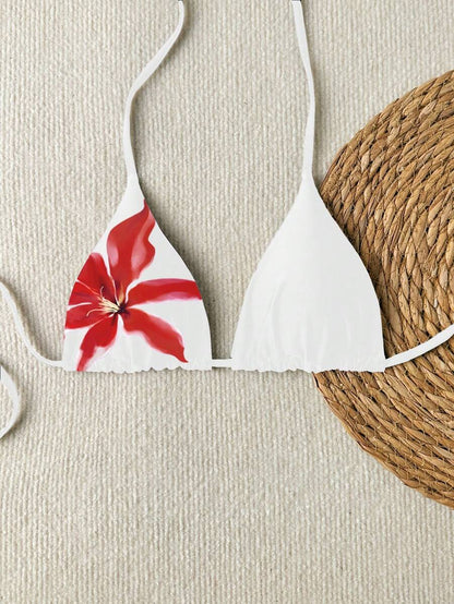 Swim Vcay Springbreak Floral Print Sexy Vacation Bikini Top For Women For Summer