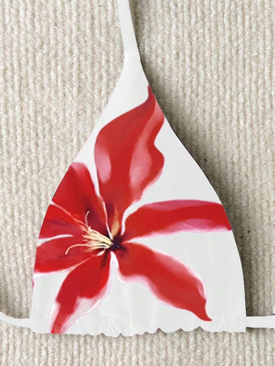 Swim Vcay Springbreak Floral Print Sexy Vacation Bikini Top For Women For Summer
