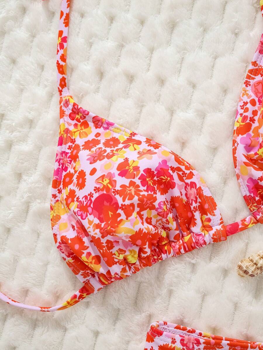 Women's Solid Halter Bikini Set - Lace Up, High Waist, Tie Detail, White