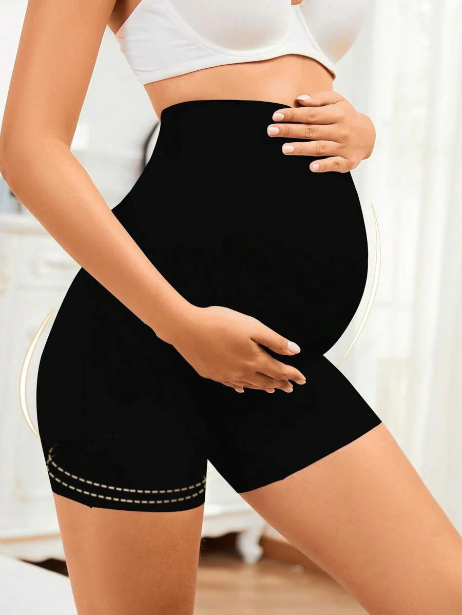 Maternity High Waist Belly Support Underwear, Soft Knitted Coffee Brown Comfort Panties for Daily Pregnancy Support