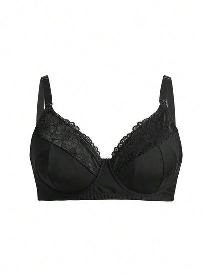 Plus Size Lace Nursing Bra - Hook Closure Underwire Lift Support, Breastfeeding Lingerie