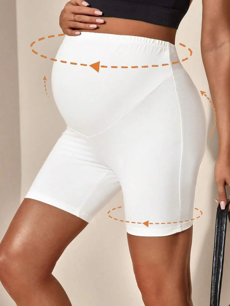 Wideband Waist Maternity Biker Shorts - Comfortable Pregnancy Fit