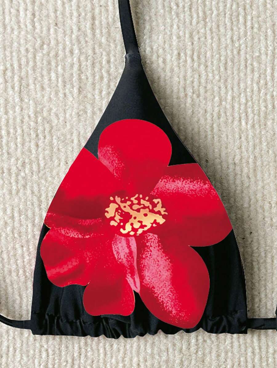 Swim Vcay Springbreak Floral Print Sexy Vacation Bikini Top For Women For Summer