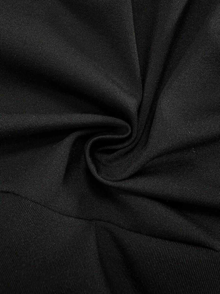 Maternity Ultra High Waist Casual Mini Skirt with Adjustable Waist and Ruched Details for Summer Garden Outfits in Black