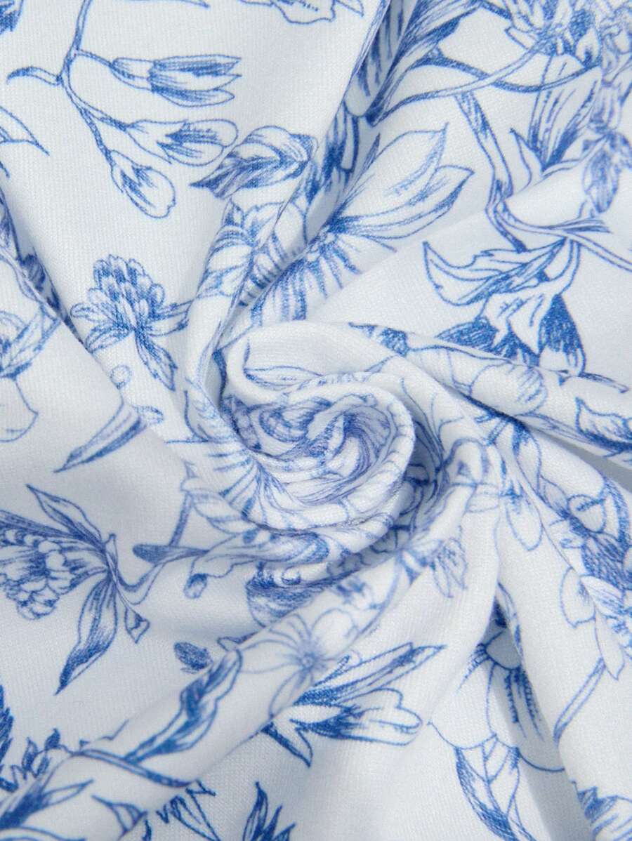 Maternity Dress - Floral Print Side Slit Sleeveless Elegant Vacation Soft Stretch, Summer Holiday