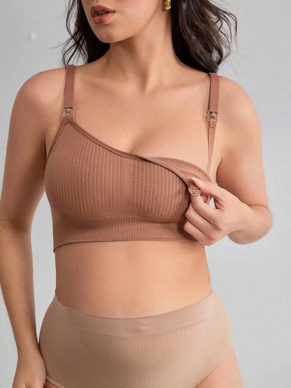 Maternity Seamless Nursing Bra Women Solid Color Comfortable Wireless Breastfeeding Support Bra