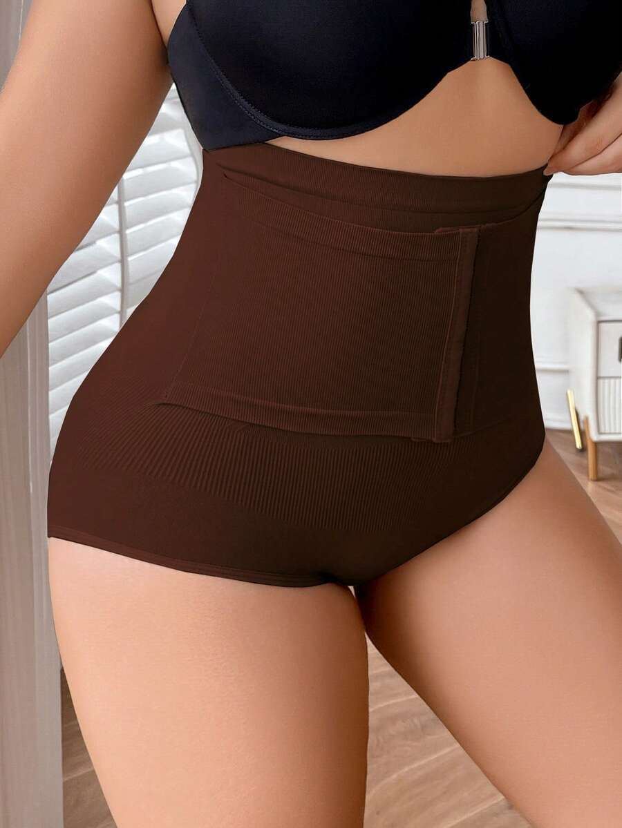 Plus Size Seamless High Waist Front Closure Shaping Panties - Flatten Abdomen Lift Buttocks Slimming