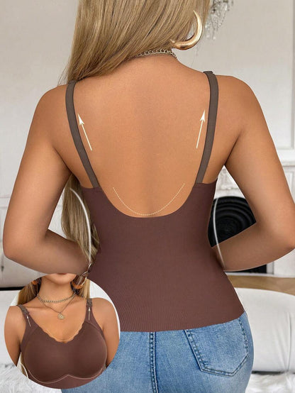 Seamless Solid Color Nursing Undershirt for Breastfeeding & Postpartum