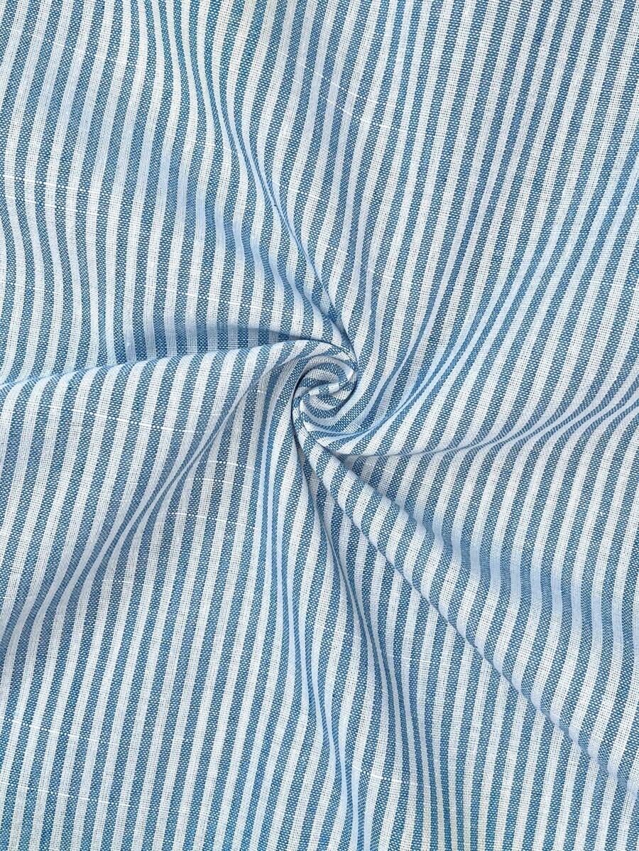Yellow Cotton Pinstriped Sleeveless Maternity Summer Dress - Cute Round Neck Ruffle Hem Smock Sundress for Vacation and Casual Wear