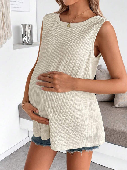 Maternity Black Open Back Camisole with Bow Detail Summer Sleeveless Maternity Tank Top for Beach and Casual Everyday Wear