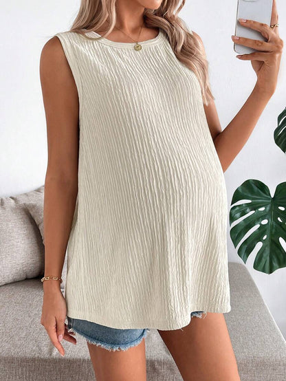 Maternity Black Open Back Camisole with Bow Detail Summer Sleeveless Maternity Tank Top for Beach and Casual Everyday Wear