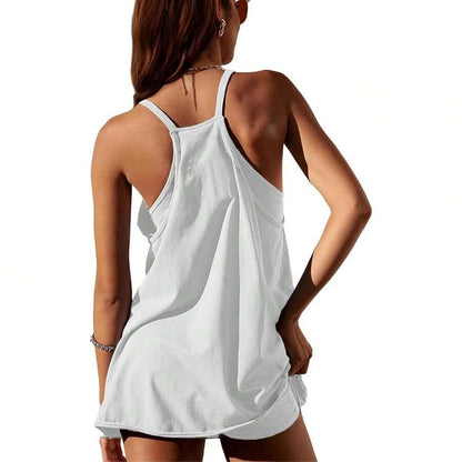 Maternity Dress Women's Workout Dress - Fitness Casual Mini Dress With Built-In Shorts, Sleeveless Style And Spaghetti Straps For Golf And Athletic Activities Maternity Clothes Khaki Dress,Fall Summer Short Dress,Fall Women Outfits,Office Wear,Work Women