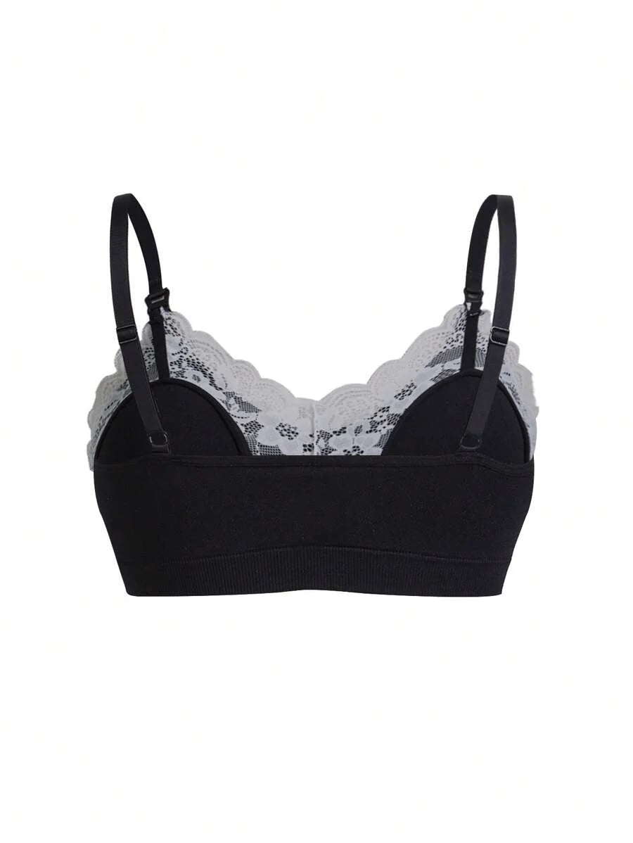 BloomMama Minimalist Comfortable Pregnant Women Nursing Bra With Lace Patchwork And Pleated Design
