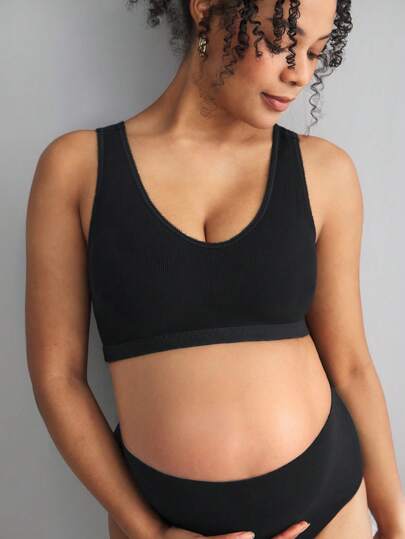 Maternity Solid Color Wide Strap Camisole Vest Women Ruffle Elastic Comfortable Nursing Sleepwear Top