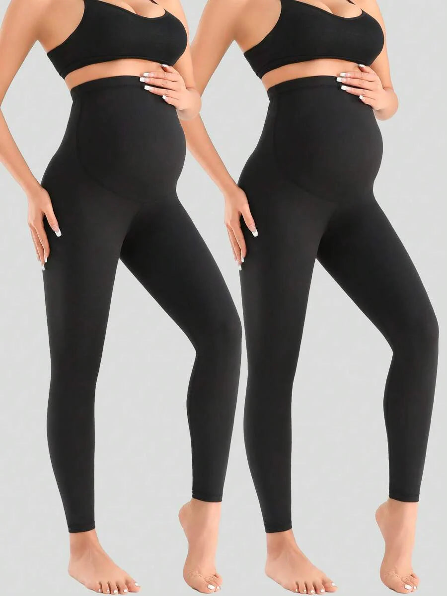 2-Pack Women's Maternity Leggings - Over Belly Workout & Yoga Pants
