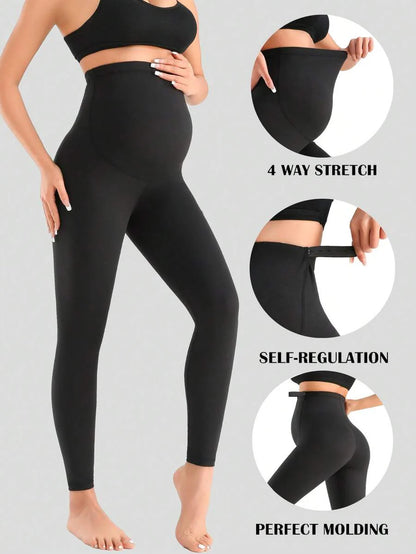 2-Pack Women's Maternity Leggings - Over Belly Workout & Yoga Pants