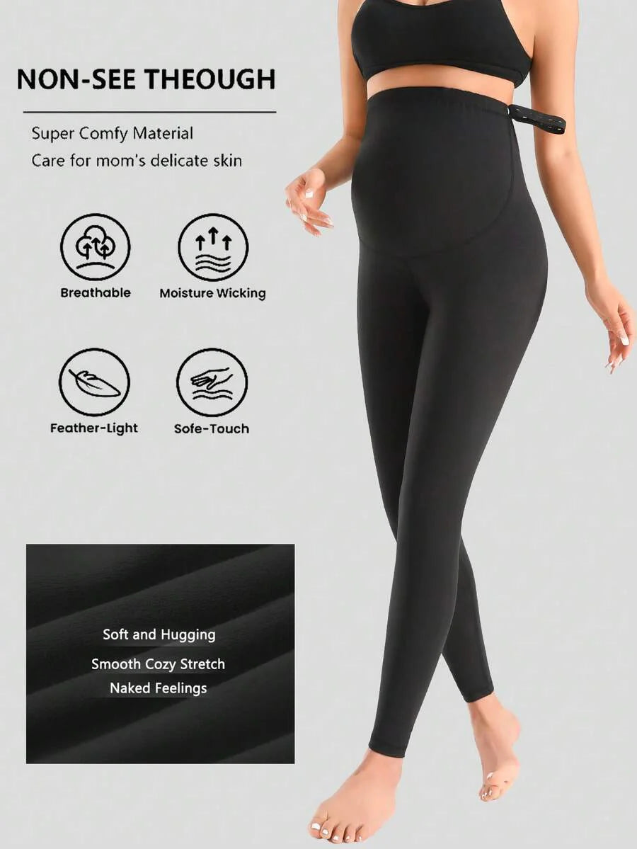 2-Pack Women's Maternity Leggings - Over Belly Workout & Yoga Pants
