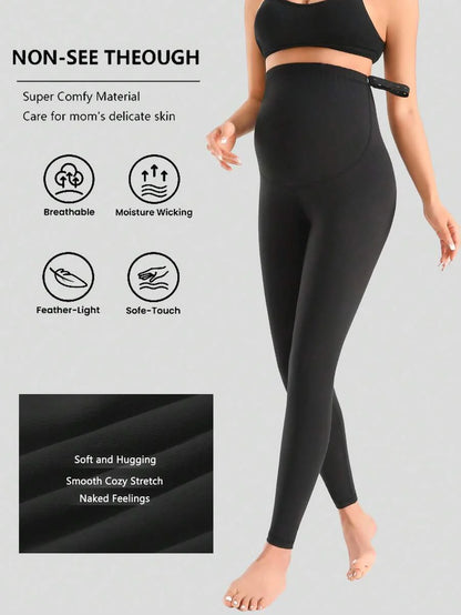 2-Pack Women's Maternity Leggings - Over Belly Workout & Yoga Pants
