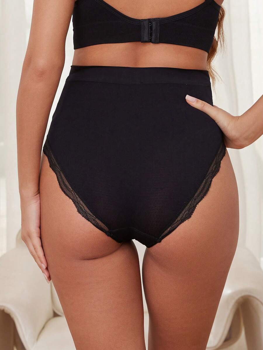 Maternity Underwear Set - Solid Color Lace Trim Casual Comfortable Seamless, Pregnancy