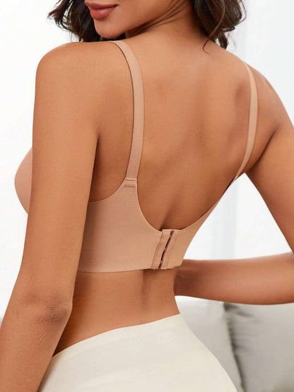 Maternity Nursing Bra Set 3 Pack - Seamless Front Clasp Deep V Neck Breastfeeding, All Season