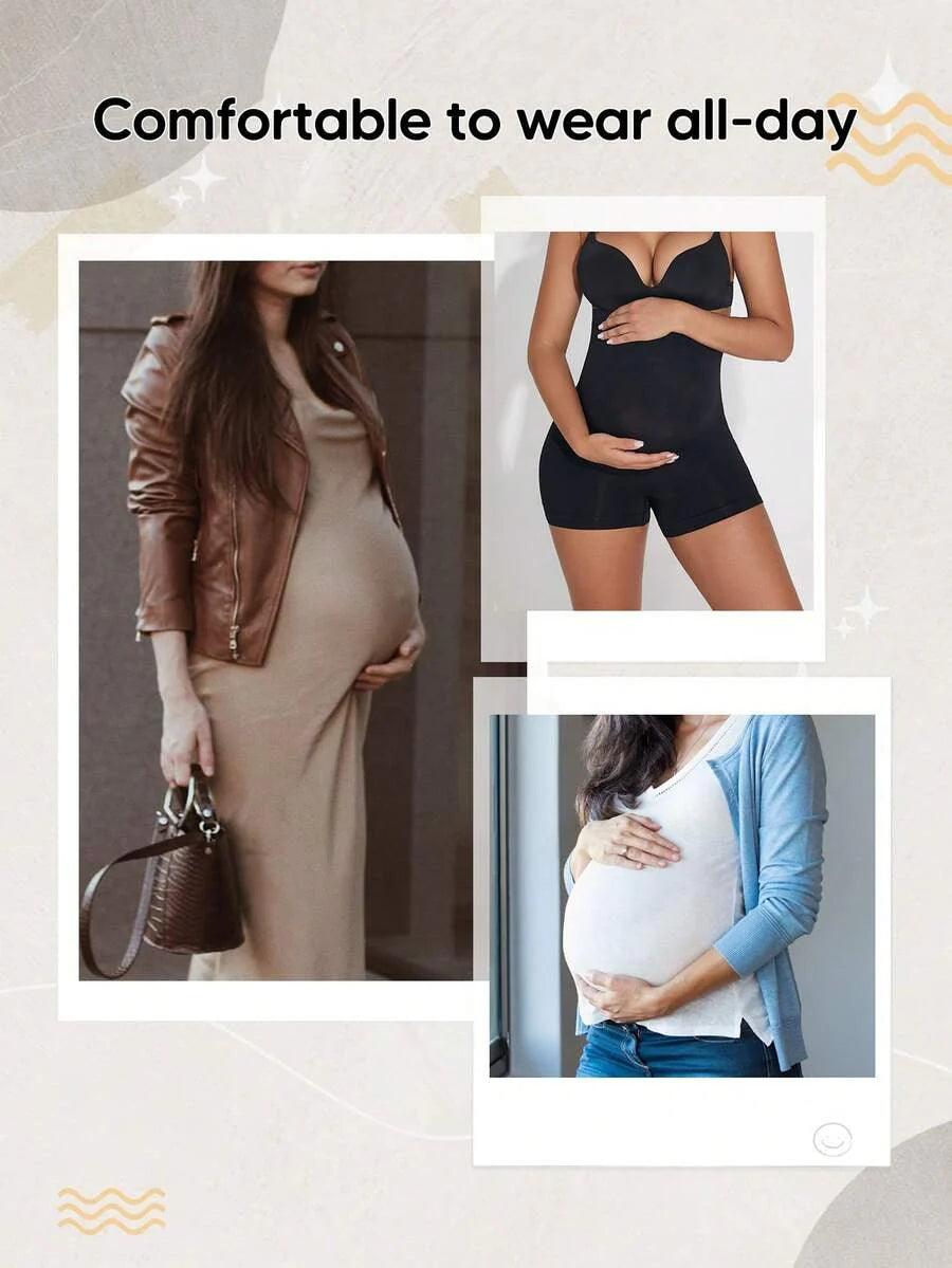 Maternity Shorts Over the Belly - Cycling Workout Yoga Casual Black Summer
