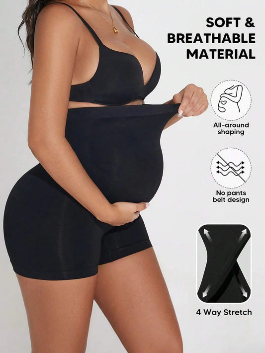 Maternity Shorts Over the Belly - Cycling Workout Yoga Casual Black Summer