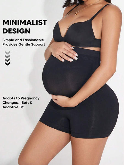 Maternity Shorts Over the Belly - Cycling Workout Yoga Casual Black Summer