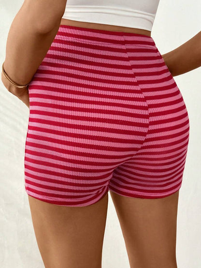 Grey Maternity Casual Skinny Track Shorts - Adjustable Elastic Waist Summer Mini Shorts - Everyday Commute Solid Color Grey Maternity Bottoms