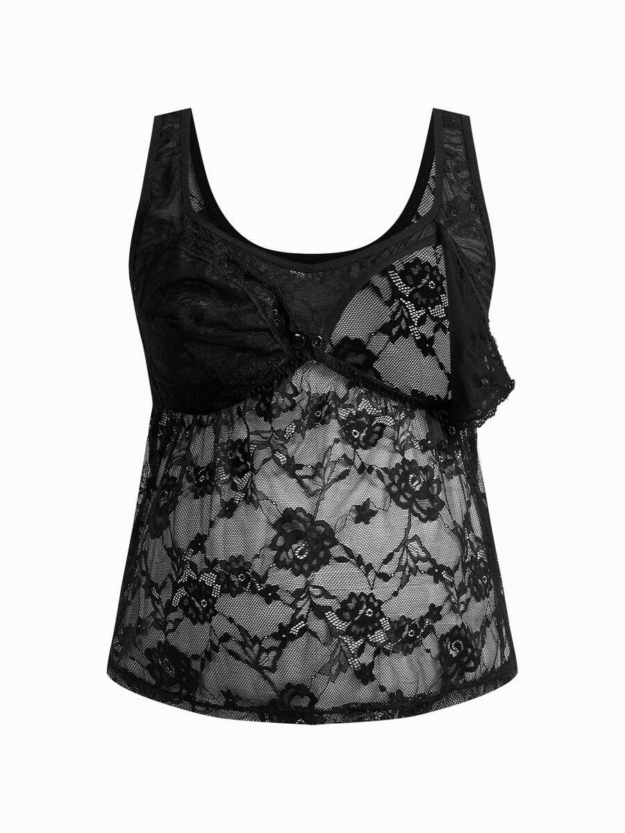 Women's Lace Nursing Undershirt - Soft Postpartum Maternity Camisole