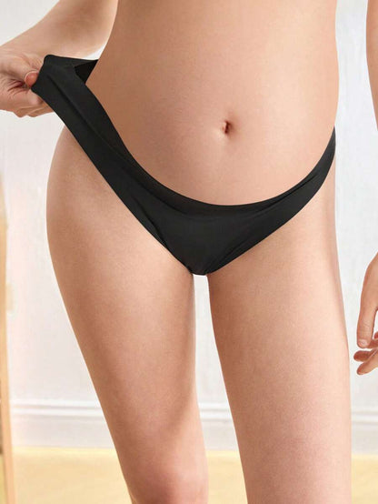 Maternity Briefs 2 Pack - Stretchy Solid Color Soft Everyday Wear Pregnancy Underwear
