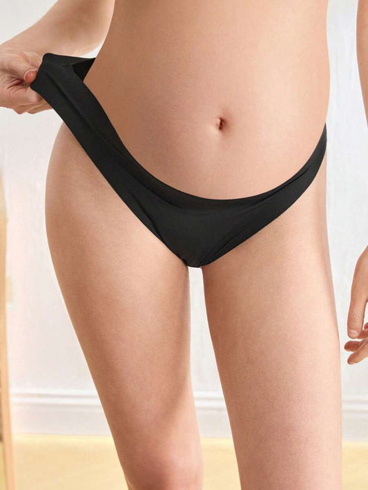 Maternity Briefs 2 Pack - Stretchy Solid Color Soft Everyday Wear Pregnancy Underwear
