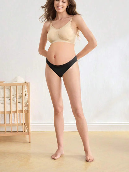 Maternity Briefs 2 Pack - Stretchy Solid Color Soft Everyday Wear Pregnancy Underwear