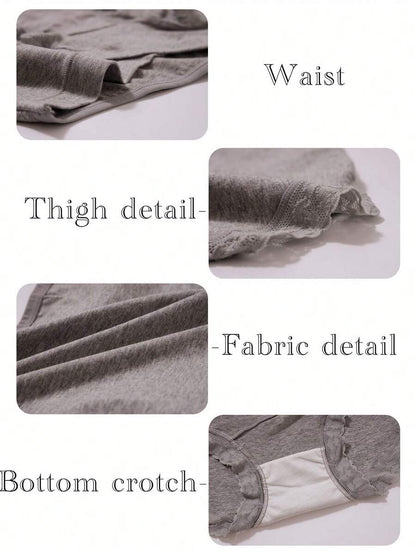 Maternity Underwear 4 Pack - Low Waist U-Shaped Belly Support Seamless Pure Cotton, Pregnancy