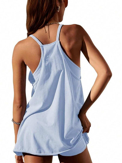 Maternity Dress Women's Workout Dress - Fitness Casual Mini Dress With Built-In Shorts, Sleeveless Style And Spaghetti Straps For Golf And Athletic Activities Maternity Clothes Khaki Dress,Fall Summer Short Dress,Fall Women Outfits,Office Wear,Work Women